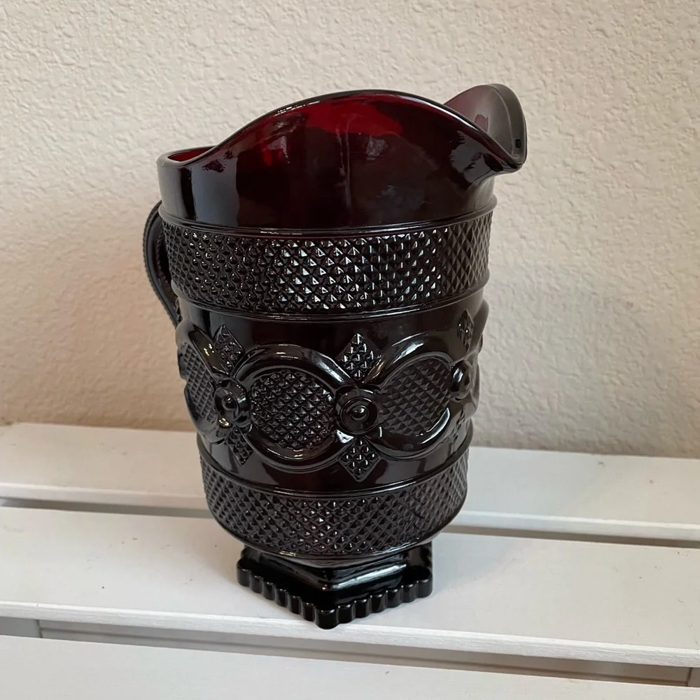 Avon 1876 Cape Cod Ruby Red Glass 46 Oz Pitcher - Picture 4 of 4